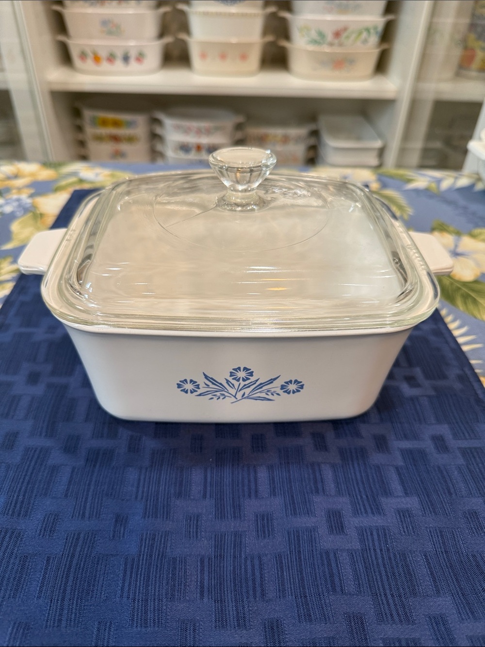 Corningware White Casserole with Blue Cornflower P-4-B